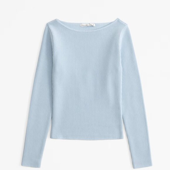 NWT - Abercrombie & Fitch - Long-Sleeve Ottoman Slash Top - Picture 1 of 2